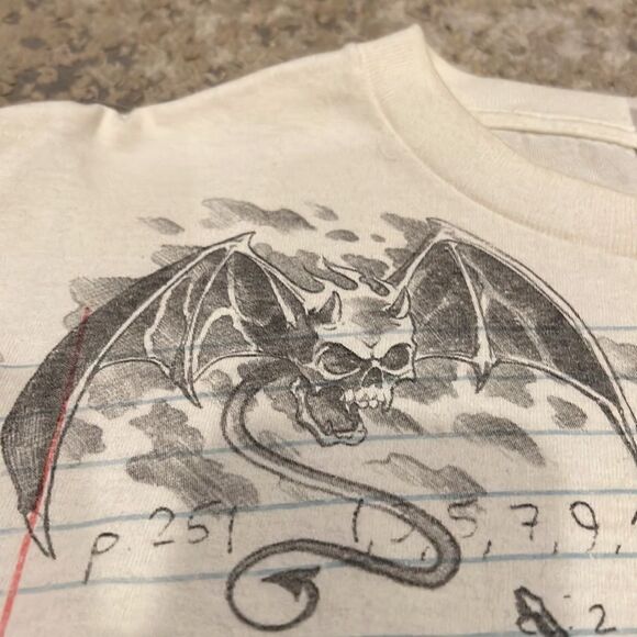 Vintage Y2K Liquid Blue Paper Skulls Reaper 2011 Tee Shirt size L in GUc - Picture 4 of 11